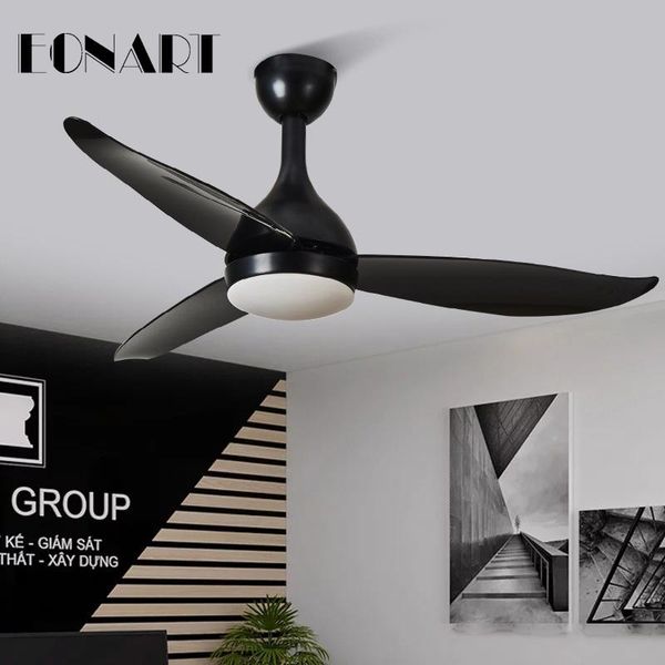 

46 inch three color led plastic leaf modern style remote control ceiling fan lamp 110-220vac electric ceiling fans with lamp