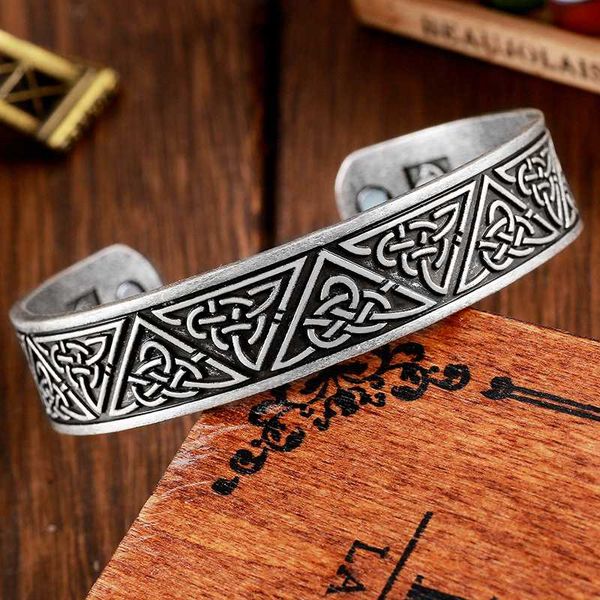 

bangle knot rune viking bracelet scandinavian norse jewelry 1pc, Black
