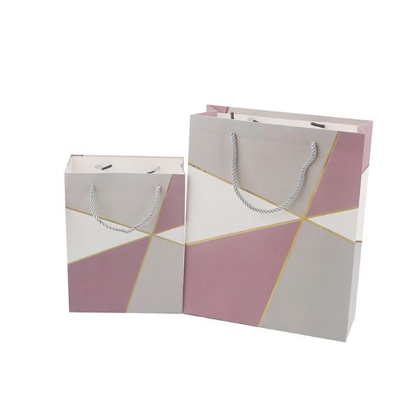 

gift wrap white paper bag for business shopping package with handle thick craft