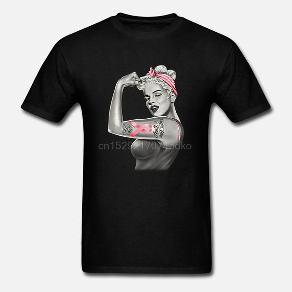 

pinup мэрилин монро pink ribbon женщины v-образный вырез t-shirt осведомленность рака молочной железы