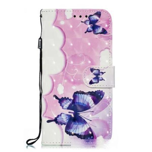 

2019 new 3d painted pattern tpu shell inserted credit card holder waterproof mobile phone case for samsung a20 e