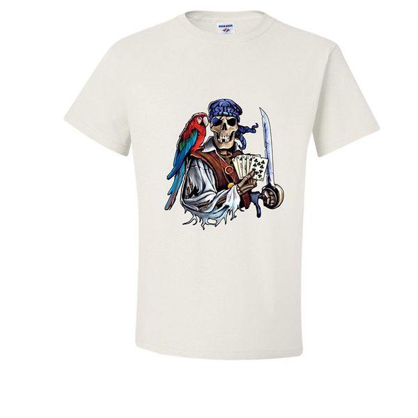 

2019 новая мода tee shirt повседневный пираты texas holdem карты caribbean royal flush t-shirt