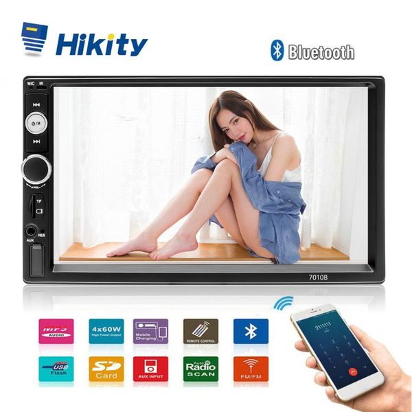 

hikity 2 din car radio bluetooth 7" touch screen stereo receiver fm audio stereo video mp5 player autoradio 2din receiver
