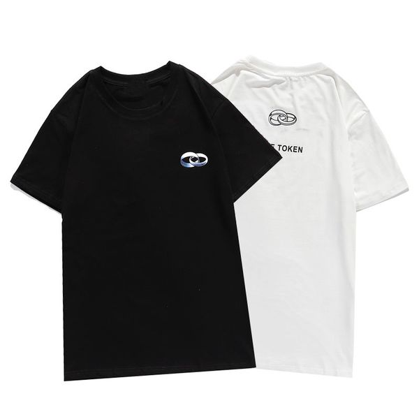

men's tshirt new letters printed t shirt women couple summer tee casual short sleeve sold color clothing homme size: s-2xl, White;black