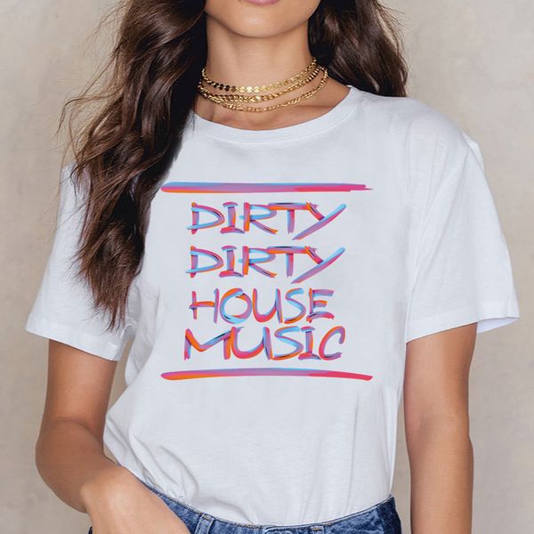 

t shirt women dirty dirty house music 1 womens organic casual black print female shirt
