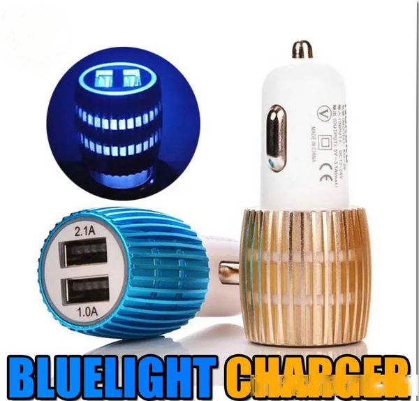 

colorful led car charger 2 ports cigarette port 5v 2.1a micro auto power adapter dual usb for phone 7 plus samsung s8 s7 om-n7