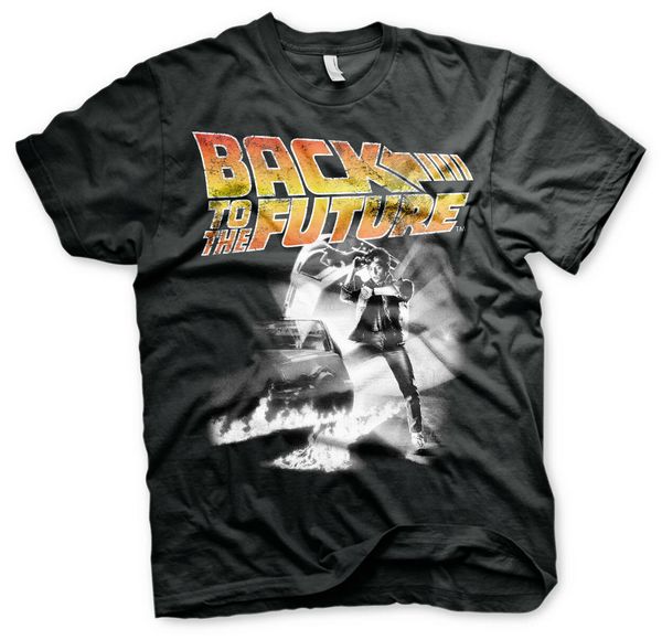 

official back to the future movie poster delorean t-shirt
