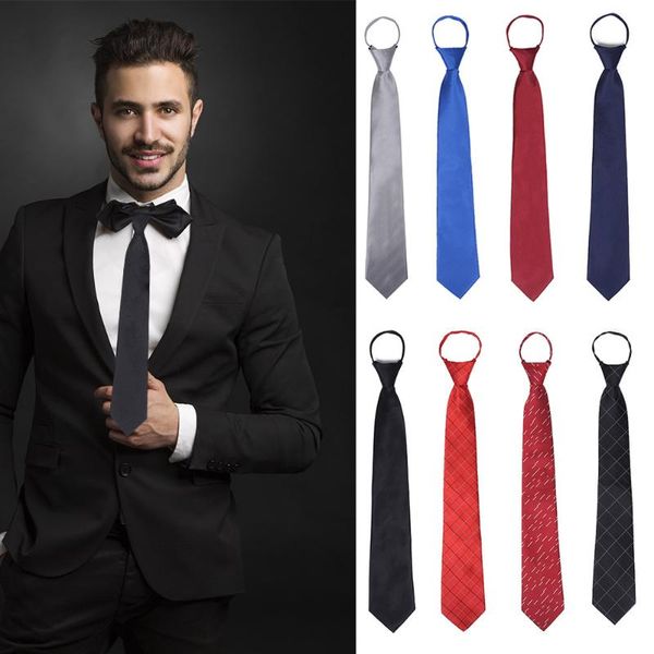 

men zipper ties pre tied zip classic skinny necktie for wedding business xrq88, Black;gray