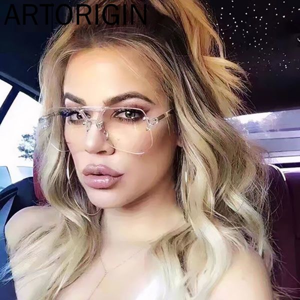 

sunglasses rimless oversize women mirror coating vintage goggle famous fashion trendy, White;black