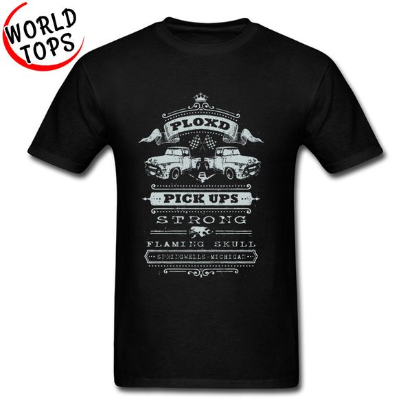 

ploxd pick ups truck game print tees for men fashion summer retro cotton fabric short sleeve t-shirt fitness tight tee-shirt