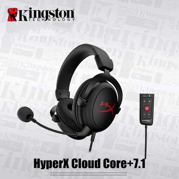 

new gamer earphone hyperx cloud core 7.1 surround gaming headset with a microphone professional esport headphones