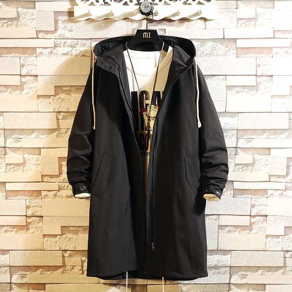 

2020 casual mens windbreaker jackets long trench coat for men spring autumn winter clothes, Tan;black