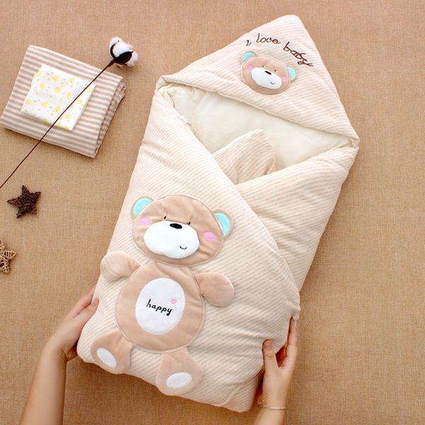 

newborn baby cotton blanket swaddle cute cartoon toddler winter warm sleeping bags sleep sack baby quilt yts008