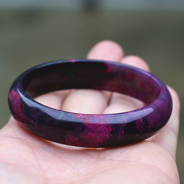 

chinese peach blossom bangle plum blossom flower bangles bracelet gift for women jades jewelry, Black
