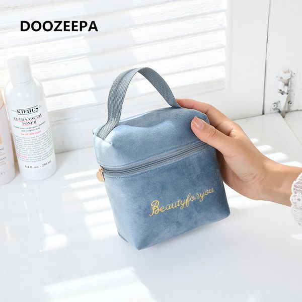 

doozeepa velvet lipstick bag vintage soft women cosmetic bag bulk girl makeup organizer portable beautician travel beauty case