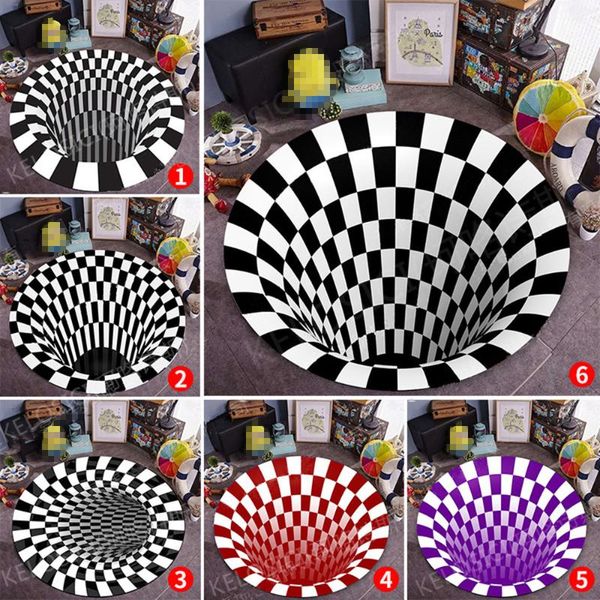 

nordic simple 3d printing carpets 3d three-dimensional black/white stereo vision carpet doormat table sofa mat illusion rugs