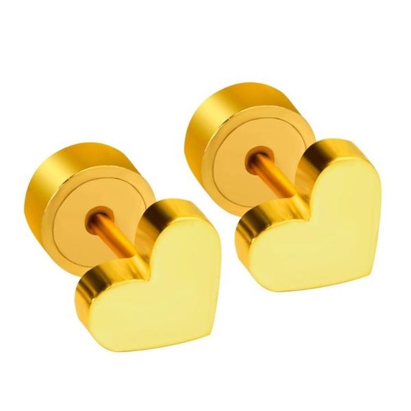 

stud oorbellen stainless steel heart small earrings for women/kids earings fashion jewelry earring pendientes brincos aretes, Golden;silver