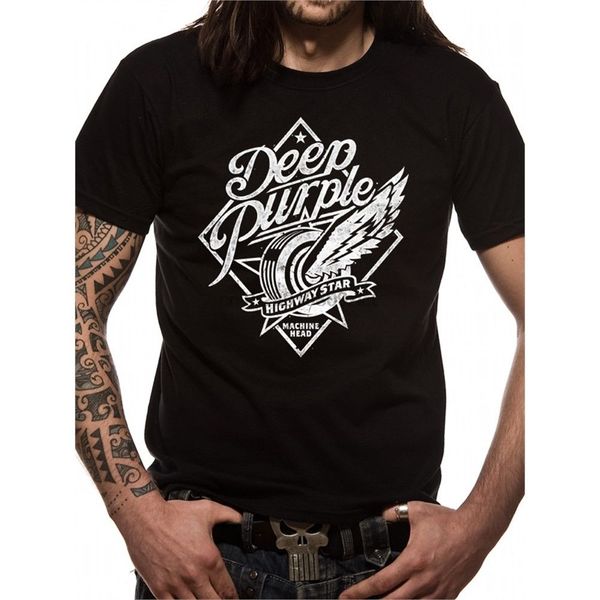 

black deep purple men short sleeve t shirt small highway star tshirt new