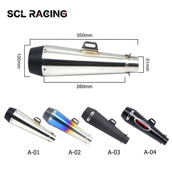 

alconstar 51mm motorcycle scooter exhaust pipe muffler moto escape for m4 motocross dirt bike cross atv escape gp pot slip on