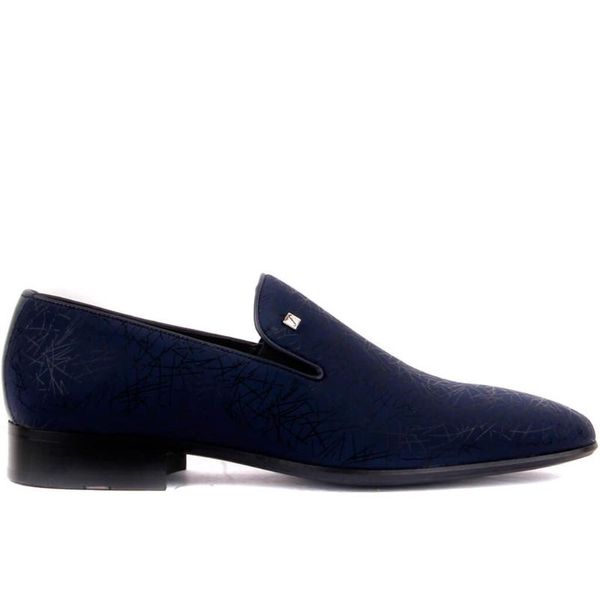 

fosco-navy blue color men 's classic shoes, Black