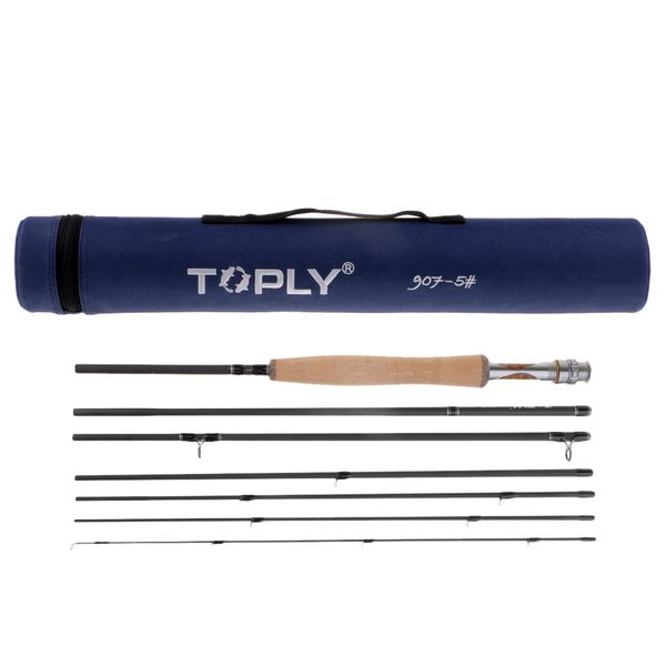 

путешественник fly удочка 7-pieces 46t carbon rod 9ft fly rod с трубкой case