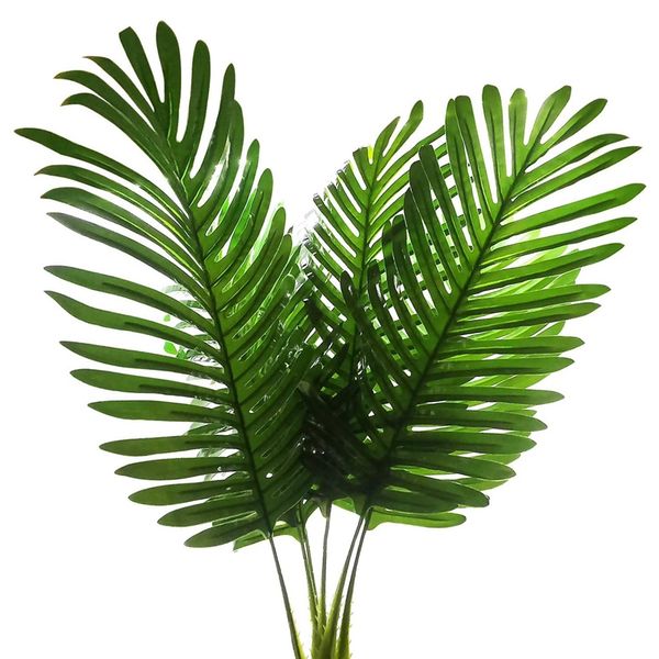 

decorative flowers & wreaths -6pcs palm artificial plants leaves faux large tropical imitation ferns for home garden party arrangement weddi