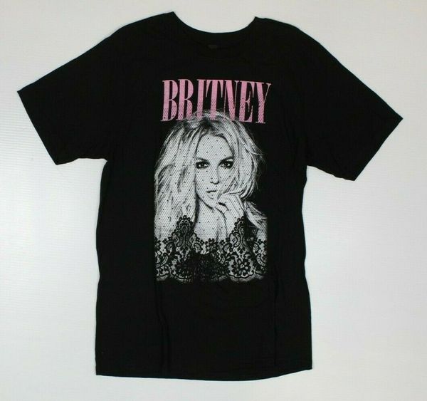 

britney spears lace portrait black preshrunk t-shirt new (4e2