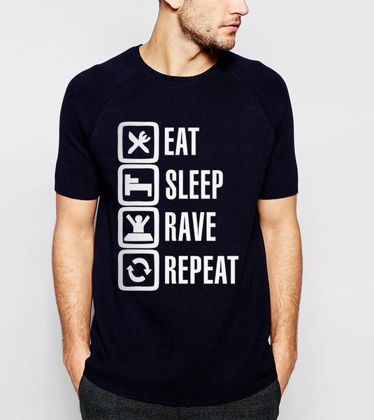 

смешные ешьте sleep rave repeat t-shirt 2019 летний новый мужчины с коротким рукавом o-образным вырезом игры майка мода streetwear hip hop t