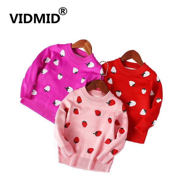 

vidmid girls strawberry cute knitted sweaters clothes kids girls cartoon cotton sweaters kids clothes 7123 13, Blue