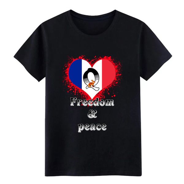 

france love q om and peace t shirt men design 100% cotton s-xxxl normal sunlight authentic spring autumn novelty tshirt