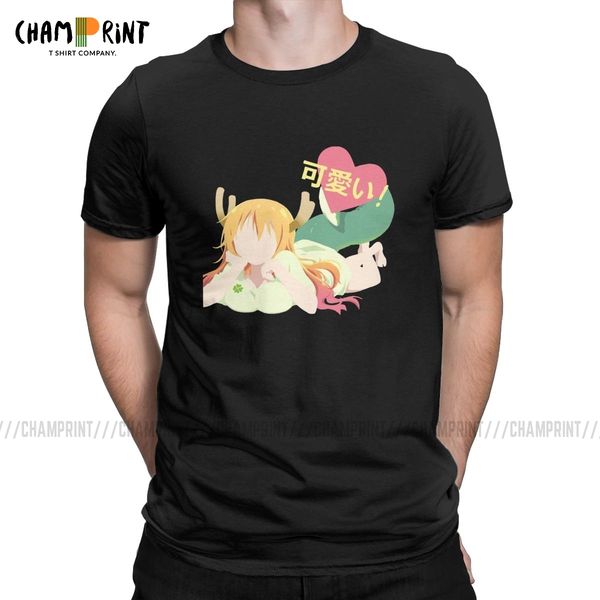 

tohru t-shirt for men anime kobayashi-san chi no maid dragon cool 100% cotton tee shirt round neck clothes short sleeve t shirt