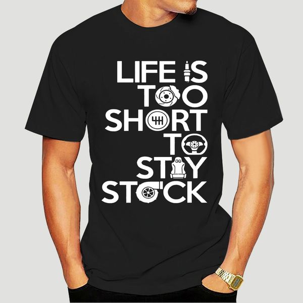 

life is too short to stay stock mens t shirt black-4951d