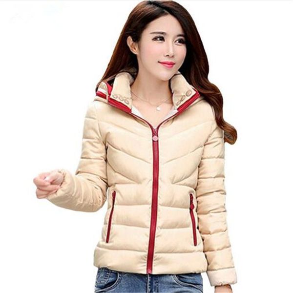 

women's down & parkas winter jacket women hooded cotton coat fashion jaqueta feminina chaquetas mujer casacos de inverno feminino, Black