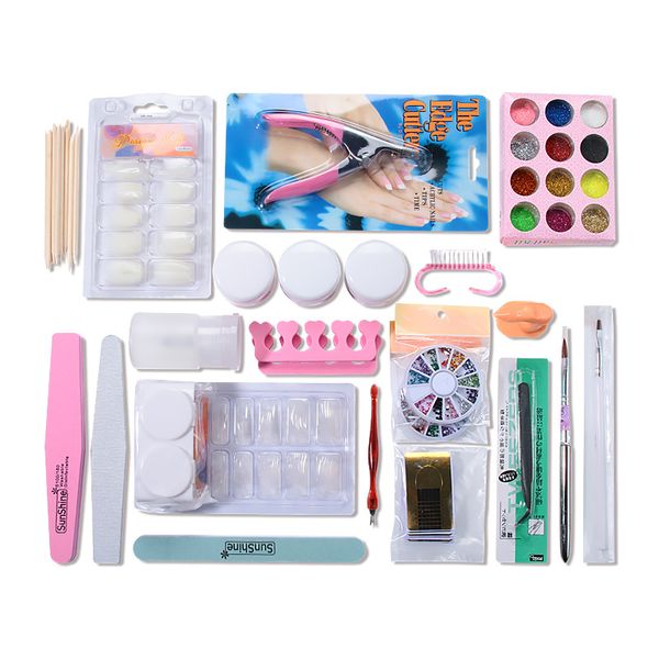 

nail art kits tool set crystal carving decoration 12 color glitter diamond sequins manicure tools kit with brush tweezers