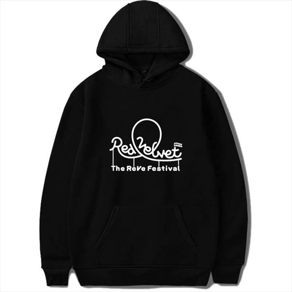 

red velvet new album the reve festival kpop casual spring autumn sweatshirts pullover hip hop tracksuit pg020, Black