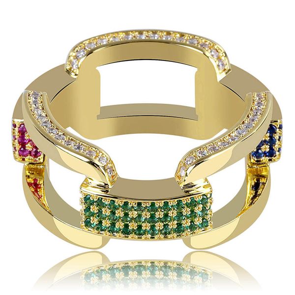 

new arrival zircon rings mens 18k gold plated luxury hiphop jewelry fashion hip hop cubic zirconia ring ing, Golden;silver