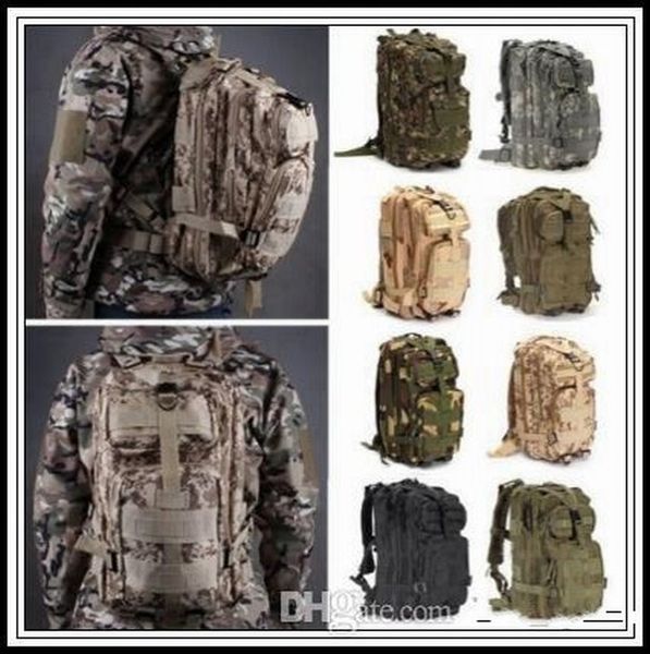 

12 Colors 30L Hiking Camping Bag Military Tactical Trekking Rucksack Backpack Camouflage Molle Rucksacks Attack Outdoor Bags DHL Ship