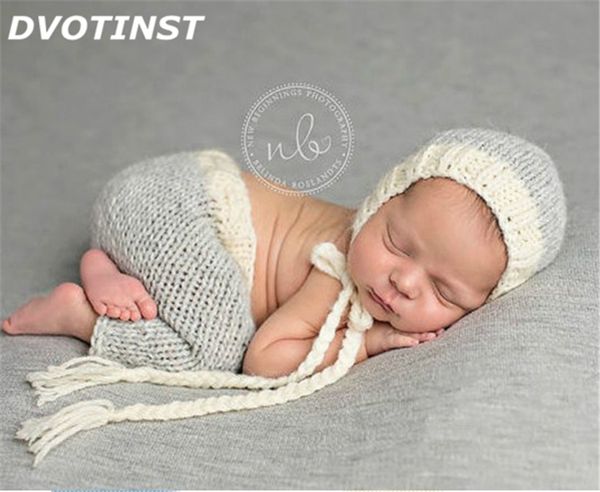 

dvotinst newborn baby pgraphy props crochet knit grey hat+shorts fotografia accessories infant studio shooting p props, Slivery;white