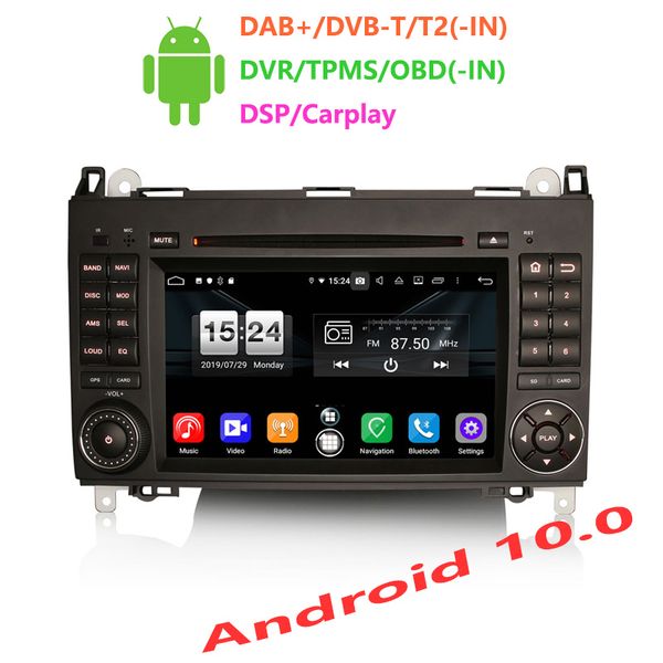 

erisin es8702b 7 inch android 10.0 octa core 4gb car dvd player dsp carplay for mercedes a/b class sprinter vito viano