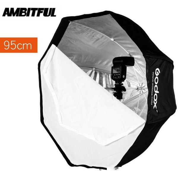 

godox portable 95cm / 37.5in umbrella octagon softbox reflector for flash speedlight