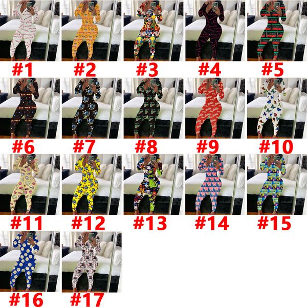 

17 colors designer women pajama onesies nightwear playsuit workout button skinny print jumpsuits v-neck short onesies rompers dhl, Black;gray