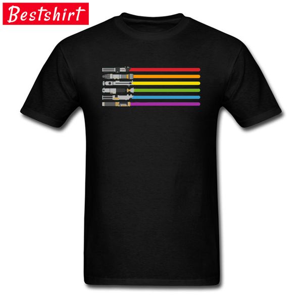 

lightsaber rainbow sword funny man t shirts o neck 100% cotton custom t shirt summer sweatshirts drop shipping
