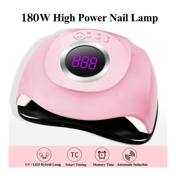 

180w uv led nail lamp ptherapy polish baking light household personal nail health care for manicure dryer