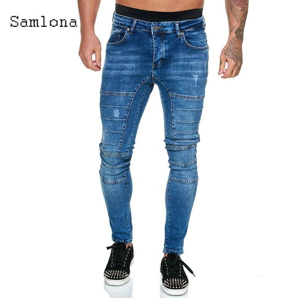 

plus size men jeans denim pants casual pantalon mens clothes fashion 2020 european and american style blue black trousers