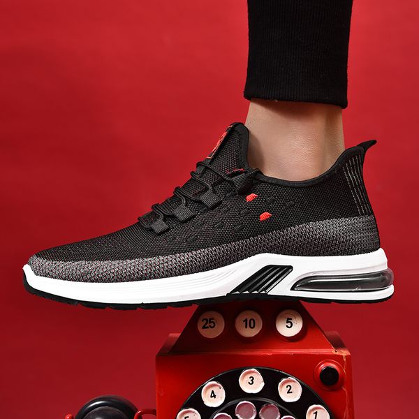 

men's shoes 2020 new spring men's casual shoes breathable mesh sneakers korean fashion students authentic, Black