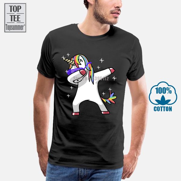 

new funny t shirts dabbing unicorn short sleeve black men's t shirt size xs 4xl