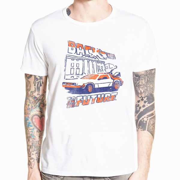 

men's t shirt back to the future delorean time traveling car dmc-12 funny badass tee streetwear funny t shirts s-5xl
