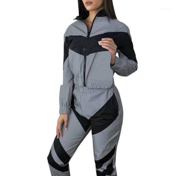 

sports sets summer women two piece outfits womens designer tracksuits zipper geometric printed pants ladies, Gray