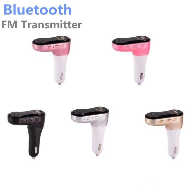 

2020 new for iphone, samsung, lg, htc android smartphone bluetooth fm transmitter wireless in-car fm adapter car kit with usb car charger