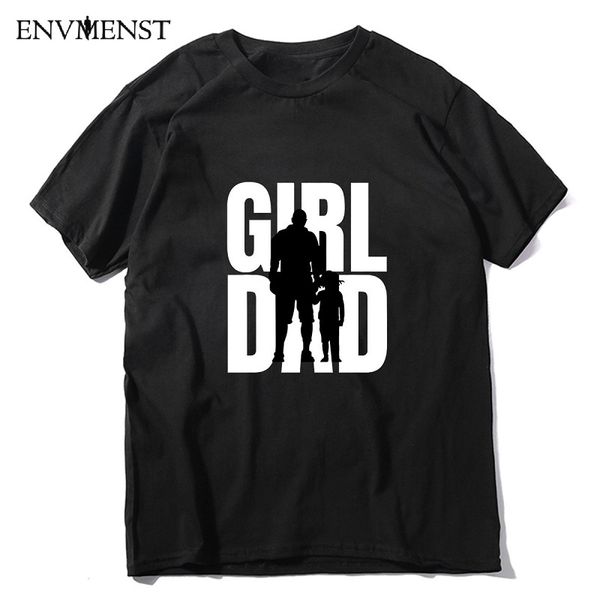 

men's t-shirt promotions girldad girl dad proud father of daughters cute fathers day 100% cotton o-neck t-shirts and women